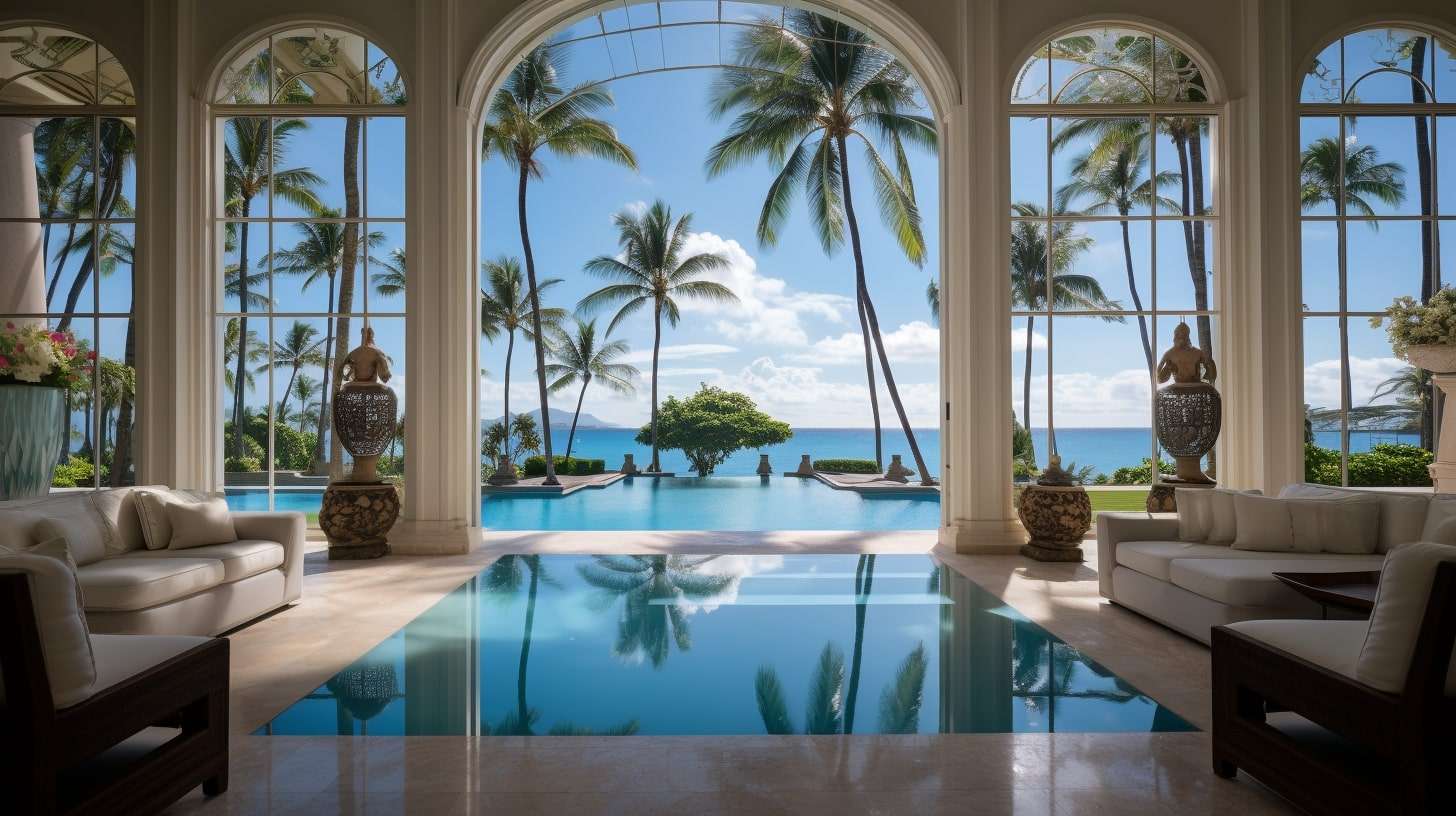 A luxurious beachfront mansion in Honolulu